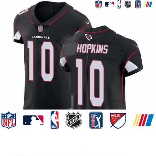 Personalized Cardinals #10 DeAndre Hopkins Black Alternate Men’s Stitched NFL New Elite Jersey