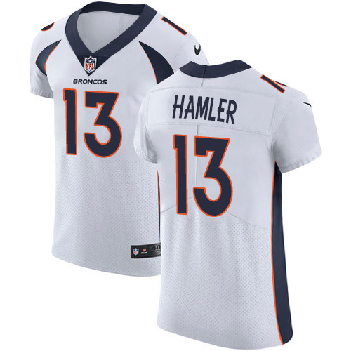 Personalized Broncos #13 KJ Hamler White Men’s Stitched NFL New Elite Jersey