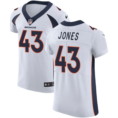 Personalized Broncos #43 Joe Jones White Men’s Stitched NFL New Elite Jersey