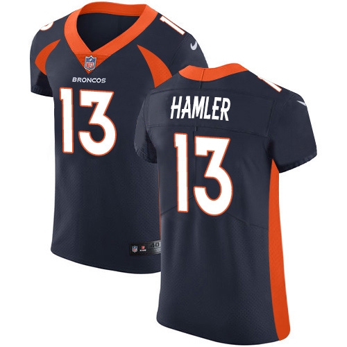 Personalized Broncos #13 KJ Hamler Navy Blue Alternate Men’s Stitched NFL New Elite Jersey