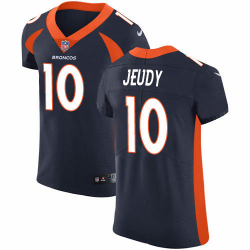 Personalized Broncos #10 Jerry Jeudy Navy Blue Alternate Men’s Stitched NFL New Elite Jersey