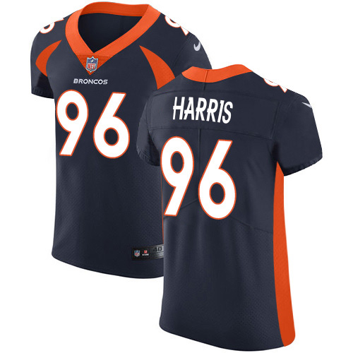 Personalized Broncos #96 Shelby Harris Navy Blue Alternate Men’s Stitched NFL New Elite Jersey