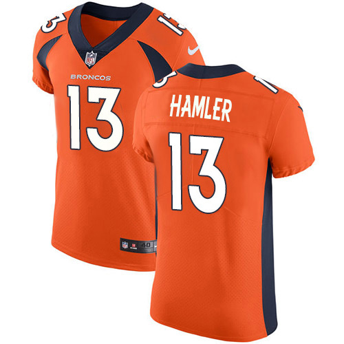 Personalized Broncos #13 KJ Hamler Orange Team Color Men’s Stitched NFL Untouchable Elite Jersey