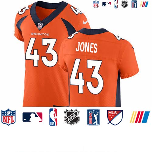 Personalized Broncos #43 Joe Jones Orange Team Color Men’s Stitched NFL Untouchable Elite Jersey