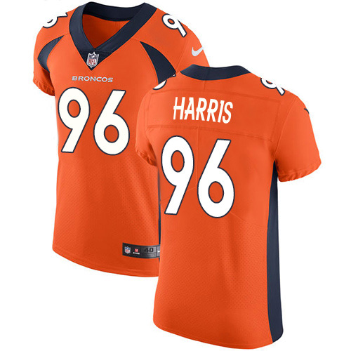 Personalized Broncos #96 Shelby Harris Orange Team Color Men’s Stitched NFL Untouchable Elite Jersey