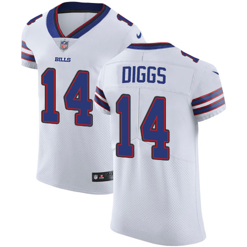 Personalized Bills #14 Stefon Diggs White Men’s Stitched NFL New Elite Jersey