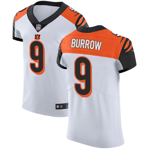 Personalized Bengals #9 Joe Burrow White Men’s Stitched NFL New Elite Jersey