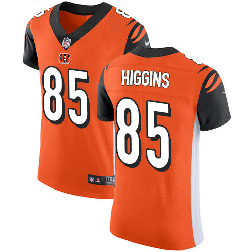 Personalized Bengals #85 Tee Higgins Orange Alternate Men’s Stitched NFL New Elite Jersey