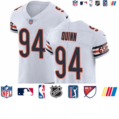 Personalized Bears #94 Robert Quinn White Men’s Stitched NFL New Elite Jersey