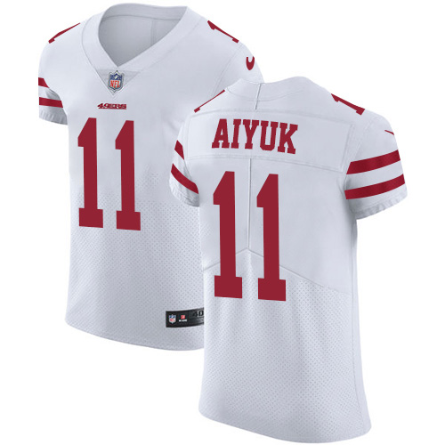 Personalized 49ers #11 Brandon Aiyuk White Men’s Stitched NFL New Elite Jersey