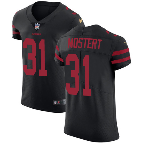 Personalized 49ers #31 Raheem Mostert Black Alternate Men’s Stitched NFL New Elite Jersey