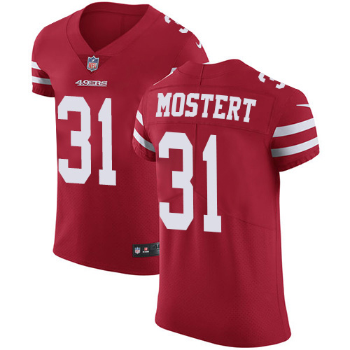 Personalized 49ers #31 Raheem Mostert Red Team Color Men’s Stitched NFL Untouchable Elite Jersey