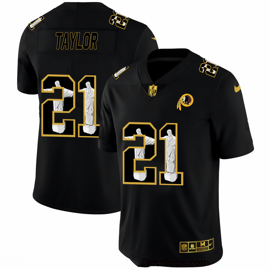 Personalized Washington Redskins #21 Sean Taylor Men’s Carbon Black Cristo Redentor Limited NFL Jersey