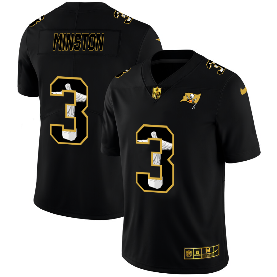 Personalized Tampa Bay Buccaneers #3 Jameis Winston Men’s Carbon Black Cristo Redentor Limited NFL Jersey
