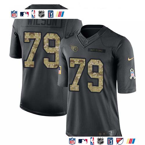 Personalized Titans #79 Isaiah Wilson Black Men’s Stitched NFL Limited 2016 Salute to Service Jersey