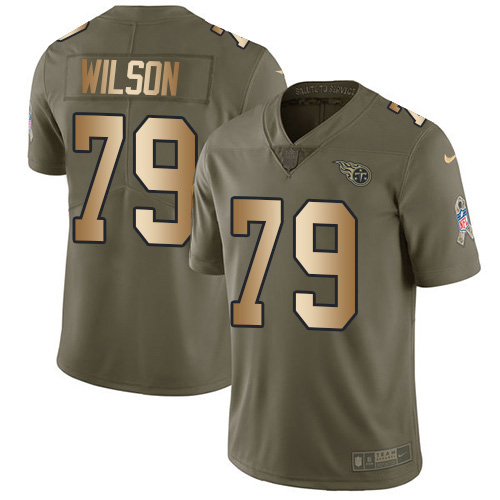 Personalized Titans #79 Isaiah Wilson Olive Gold Men’s Stitched NFL Limited 2017 Salute To Service Jersey