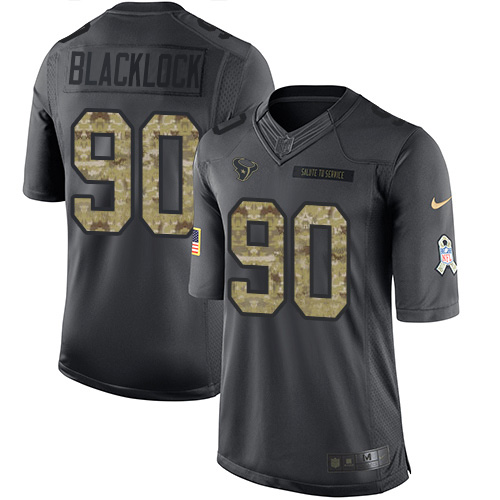 Personalized Texans #90 Ross Blacklock Black Men’s Stitched NFL Limited 2016 Salute to Service Jersey