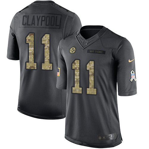 Personalized Steelers #11 Chase Claypool Black Men’s Stitched NFL Limited 2016 Salute to Service Jersey