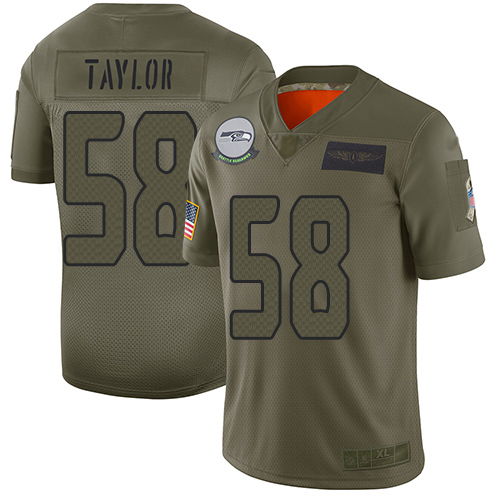 Personalized Seahawks #58 Darrell Taylor Camo Men’s Stitched NFL Limited 2019 Salute To Service Jersey