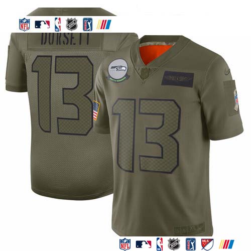 Personalized Seahawks #13 Phillip Dorsett Camo Men’s Stitched NFL Limited 2019 Salute To Service Jersey