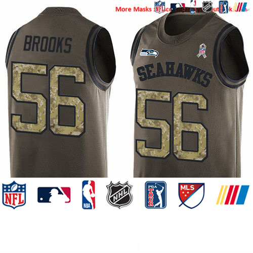 Personalized Seahawks #56 Jordyn Brooks Green Men’s Stitched NFL Limited Salute To Service Tank Top Jersey