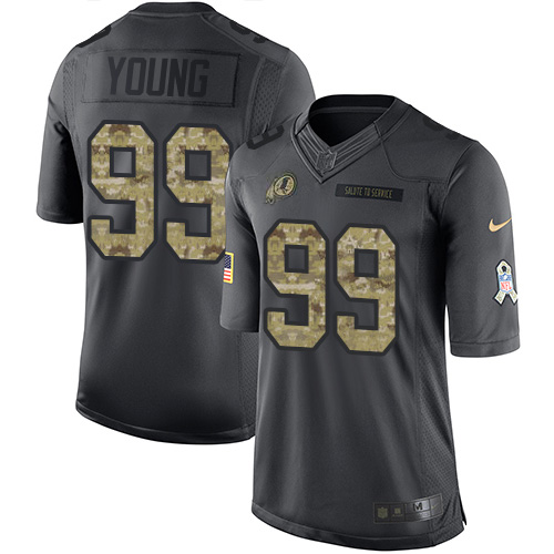 Personalized Redskins #99 Chase Young Black Men’s Stitched NFL Limited 2016 Salute to Service Jersey