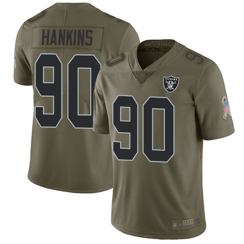 Personalized Raiders #90 Johnathan Hankins Olive Men’s Stitched NFL Limited 2017 Salute To Service Jersey
