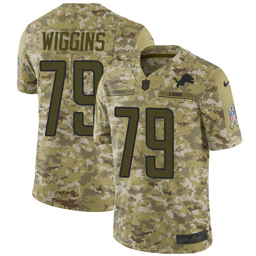 Personalized Lions #79 Kenny Wiggins Camo Men’s Stitched NFL Limited 2018 Salute To Service Jersey