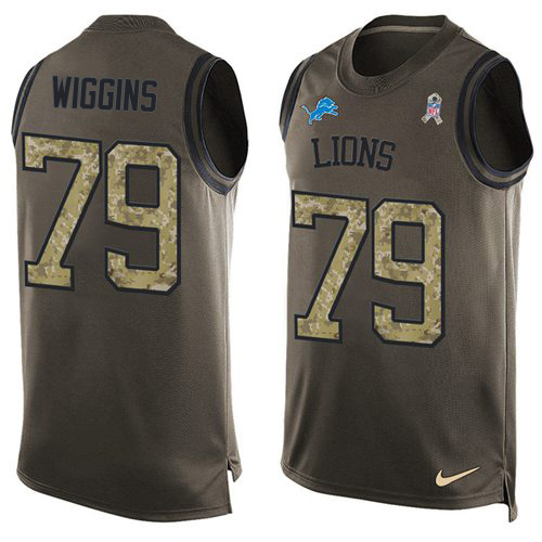 Personalized Lions #79 Kenny Wiggins Green Men’s Stitched NFL Limited Salute To Service Tank Top Jersey