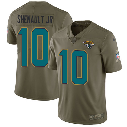 Personalized Jaguars #10 Laviska Shenault Jr. Olive Men’s Stitched NFL Limited 2017 Salute To Service Jersey