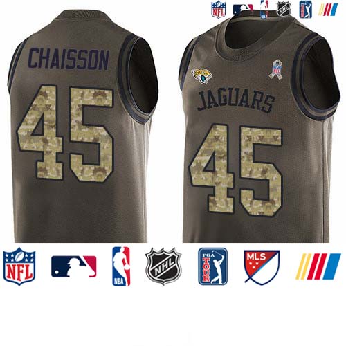 Personalized Jaguars #45 K’Lavon Chaisson Green Men’s Stitched NFL Limited Salute To Service Tank Top Jersey