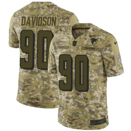Personalized Falcons #90 Marlon Davidson Camo Men’s Stitched NFL Limited 2018 Salute To Service Jersey