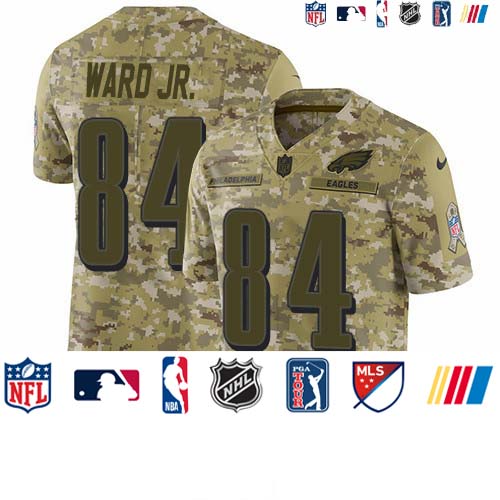 Personalized Eagles #84 Greg Ward Jr. Camo Men’s Stitched NFL Limited 2018 Salute To Service Jersey