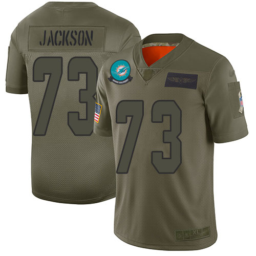 Personalized Dolphins #73 Austin Jackson Camo Men’s Stitched NFL Limited 2019 Salute To Service Jersey