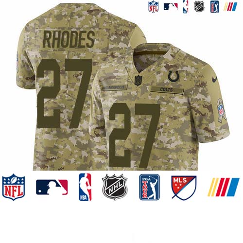 Personalized Colts #27 Xavier Rhodes Camo Men’s Stitched NFL Limited 2018 Salute To Service Jersey