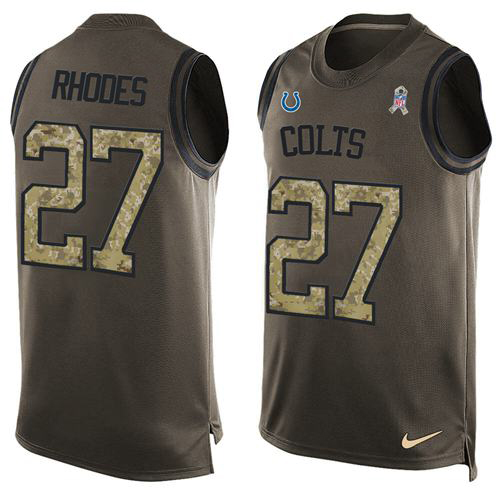 Personalized Colts #27 Xavier Rhodes Green Men’s Stitched NFL Limited Salute To Service Tank Top Jersey