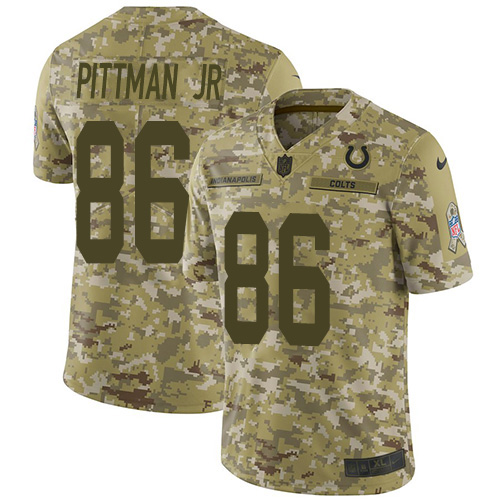 Personalized Colts #86 Michael Pittman Jr. Camo Men’s Stitched NFL Limited 2018 Salute To Service Jersey