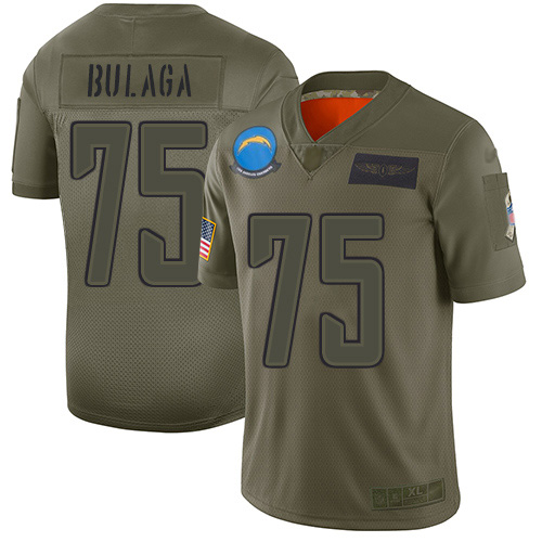 Personalized Chargers #75 Bryan Bulaga Camo Men’s Stitched NFL Limited 2019 Salute To Service Jersey
