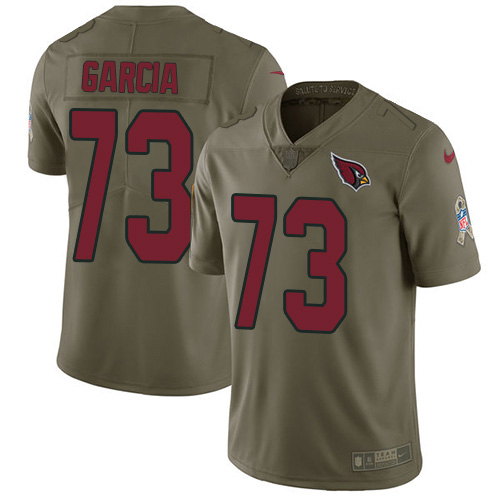 Personalized Cardinals #73 Max Garcia Olive Men’s Stitched NFL Limited 2017 Salute To Service Jersey