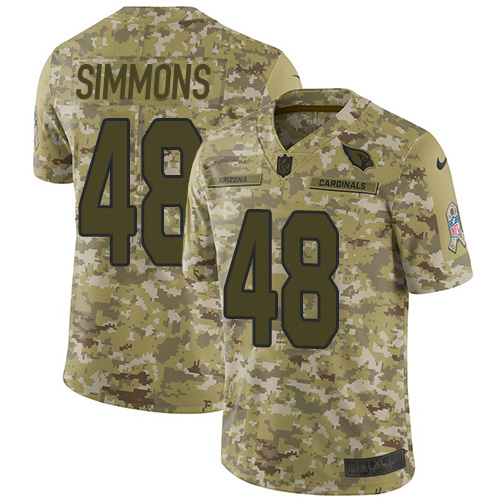 Personalized Cardinals #48 Isaiah Simmons Camo Men’s Stitched NFL Limited 2018 Salute To Service Jersey
