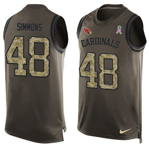 Personalized Cardinals #48 Isaiah Simmons Green Men’s Stitched NFL Limited Salute To Service Tank Top Jersey