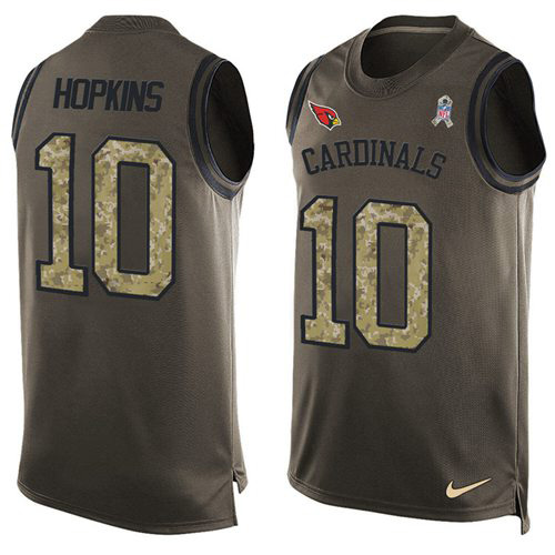 Personalized Cardinals #10 DeAndre Hopkins Green Men’s Stitched NFL Limited Salute To Service Tank Top Jersey