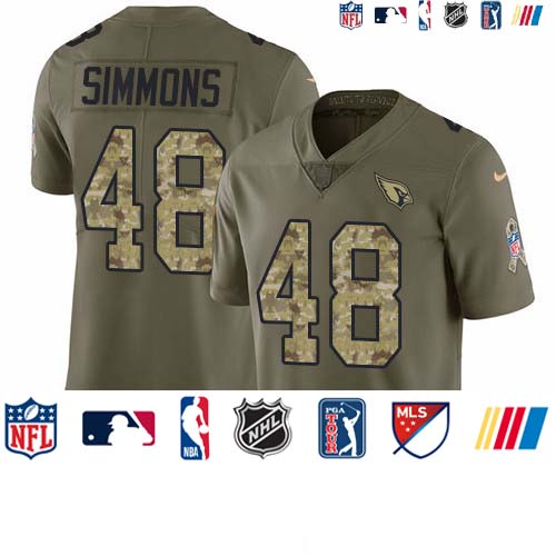 Personalized Cardinals #48 Isaiah Simmons Olive Camo Men’s Stitched NFL Limited 2017 Salute To Service Jersey