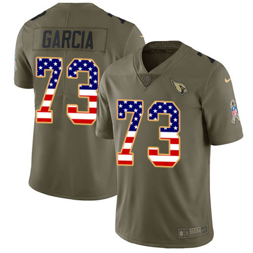 Personalized Cardinals #73 Max Garcia Olive USA Flag Men’s Stitched NFL Limited 2017 Salute To Service Jersey