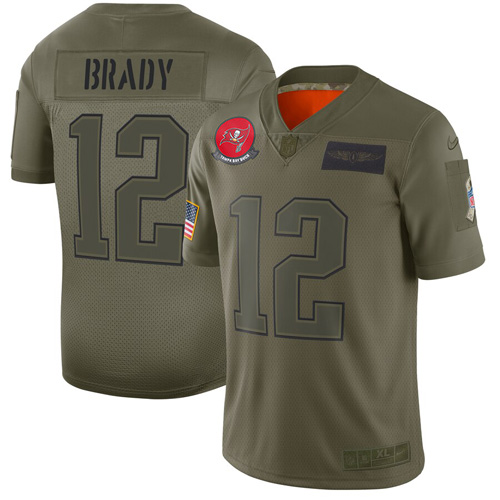 Personalized Buccaneers #12 Tom Brady Camo Men’s Stitched NFL Limited 2019 Salute To Service Jersey