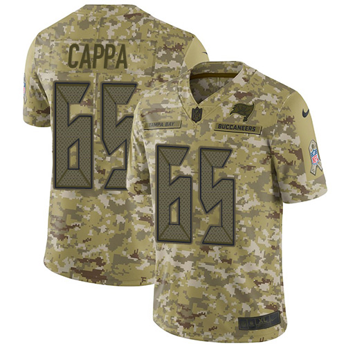 Personalized Buccaneers #65 Alex Cappa Camo Men’s Stitched NFL Limited 2018 Salute To Service Jersey