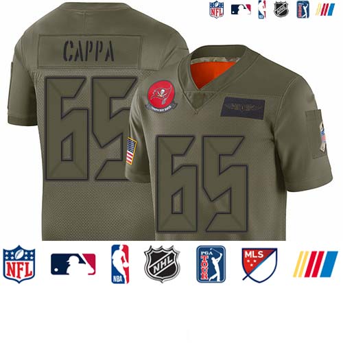 Personalized Buccaneers #65 Alex Cappa Camo Men’s Stitched NFL Limited 2019 Salute To Service Jersey