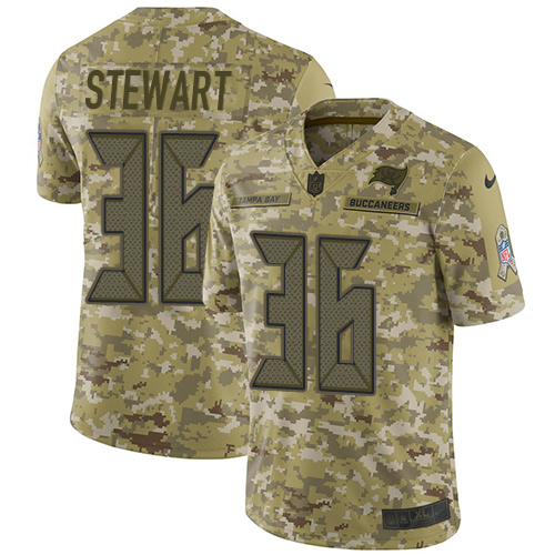 Personalized Buccaneers #36 M.J. Stewart Camo Men’s Stitched NFL Limited 2018 Salute To Service Jersey