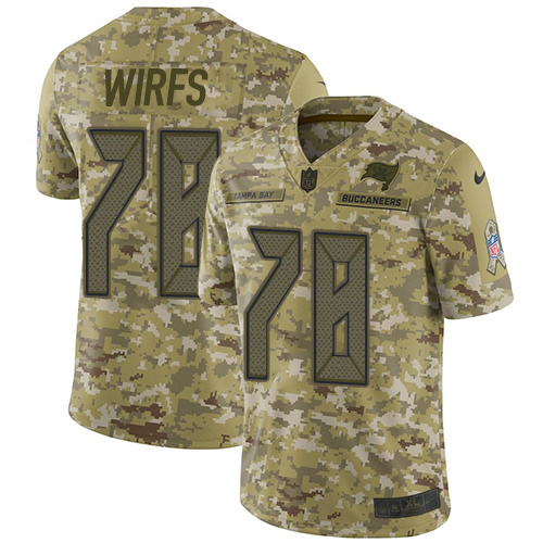 Personalized Buccaneers #78 Tristan Wirfs Camo Men’s Stitched NFL Limited 2018 Salute To Service Jersey