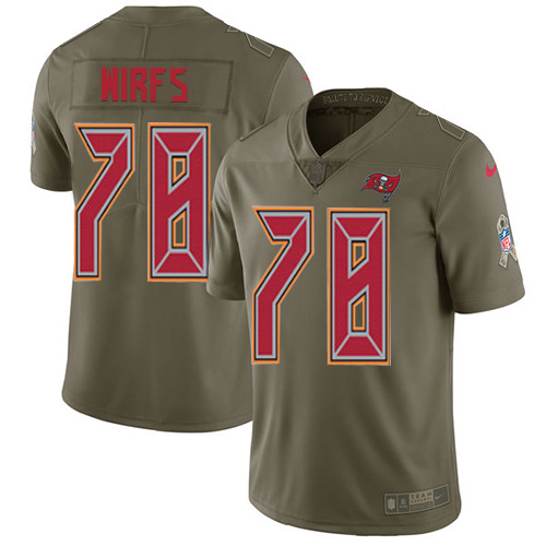 Personalized Buccaneers #78 Tristan Wirfs Olive Men’s Stitched NFL Limited 2017 Salute To Service Jersey